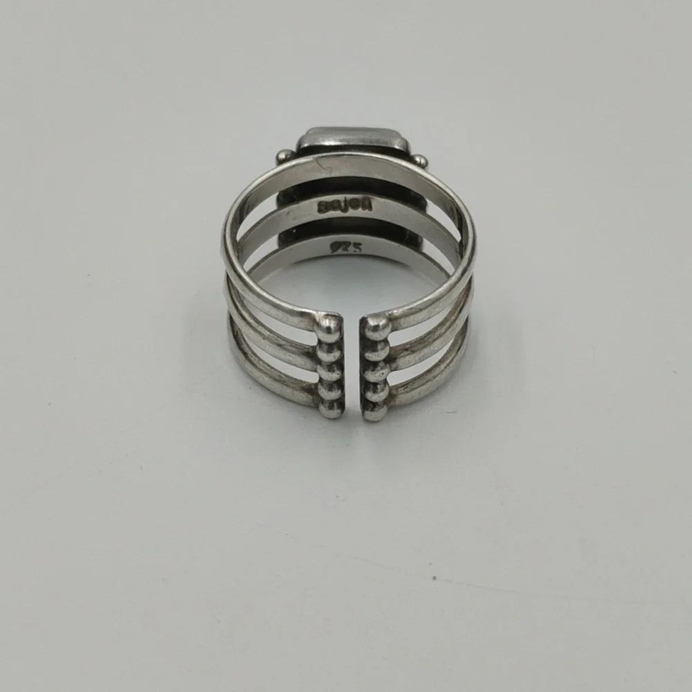 SAJEN 925 Sterling Silver Turquoise Stone Ring Adjustable